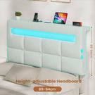 AOGLLATI 3ft Single Bed Frame with Charging Station LED Lights Single Ottoman Bed with Under bed Storage and Storage Headboard