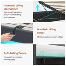 AOGLLATI 3ft Single Bed Frame with Charging Station LED Lights Single Ottoman Bed with Under bed Storage and Storage Headboard