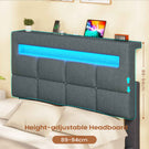 AOGLLATI 3ft Single Bed Frame with Charging Station LED Lights Single Ottoman Bed with Under bed Storage and Storage Headboard